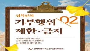 정치인의 기부행위 제한·금지_02 공직선거법상 정치인의 금품·음식물 등 기부행위는 상시 제한 및 금지됩니다.