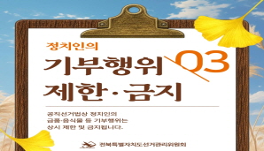 정치인의 기부행위 제한·금지_03 공직선거법상 정치인의 금품·음식물 등 기부행위는 상시 제한 및 금지됩니다.
